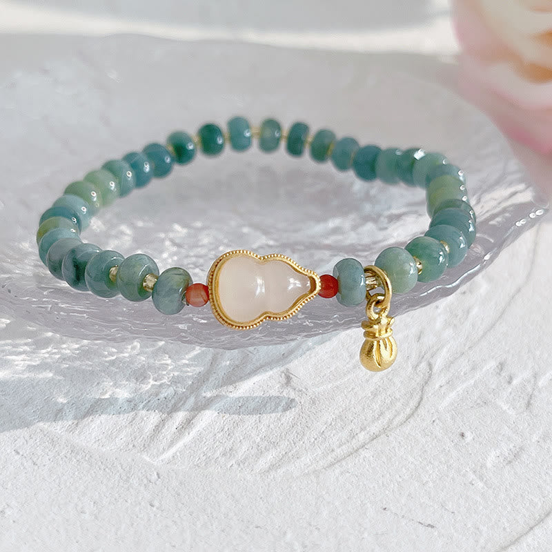 Buddha Stones, giada naturale di Hetian, perle, fibbia della pace, carattere Fu, zucca, borsa dei soldi, quarzo fragola, braccialetto della fortuna PiXiu