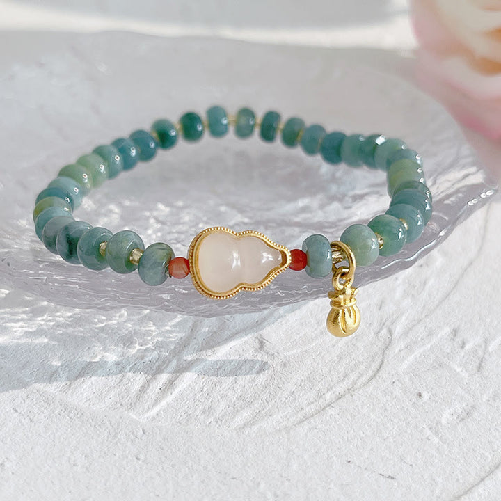 Buddha Stones, giada naturale di Hetian, perle, fibbia della pace, carattere Fu, zucca, borsa dei soldi, quarzo fragola, braccialetto della fortuna PiXiu
