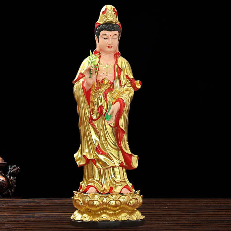 Chenrezig Bodhisattva Avalokitesvara Figurina Armonia Statua in Resina Decorazione per la Casa