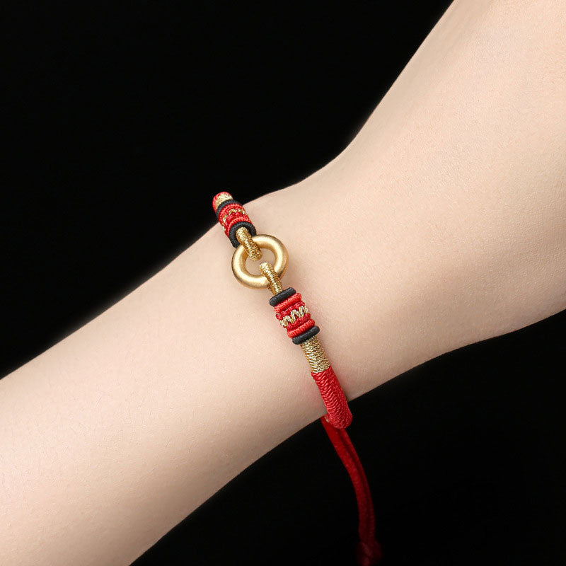 Braccialetto di coppia con corda rossa portafortuna FengShui Buddha Stones