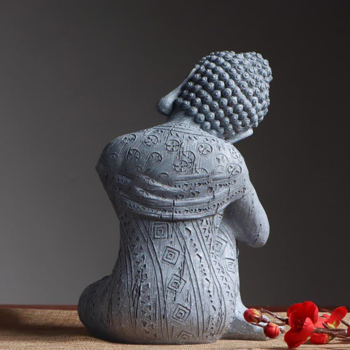 Buddha Stones Statua in resina di serenità del Buddha in meditazione tibetano
