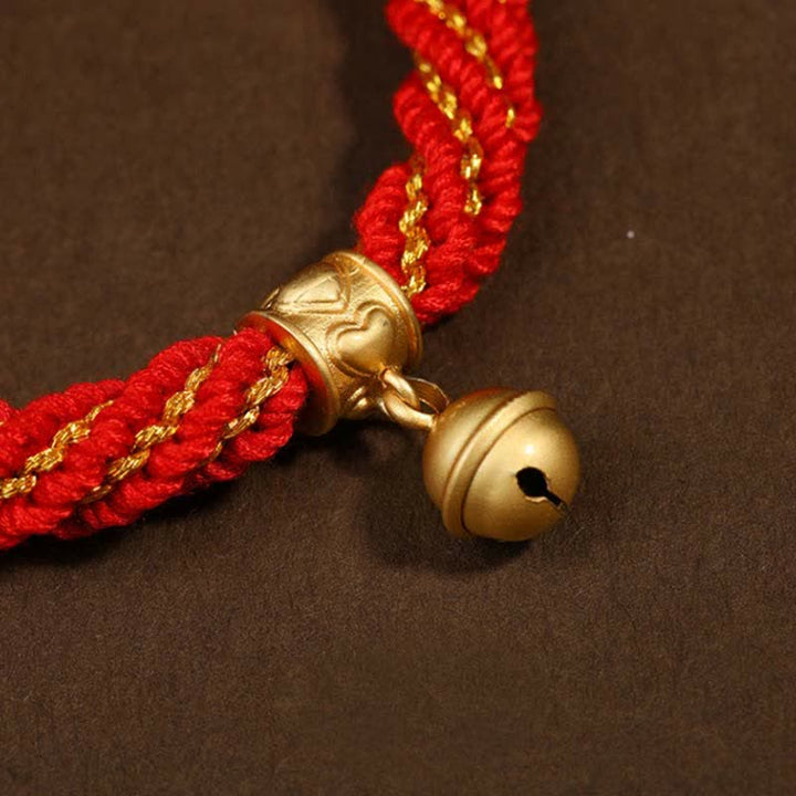 Braccialetto con ciondolo a forma di campana della ruota di preghiera tibetana, fatto a mano, con protezione dalla fortuna, Thangka