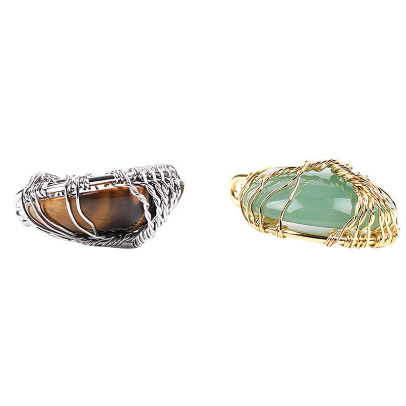 Buddha Stones Cristallo di quarzo naturale Albero della vita Collana con ciondolo energetico curativo