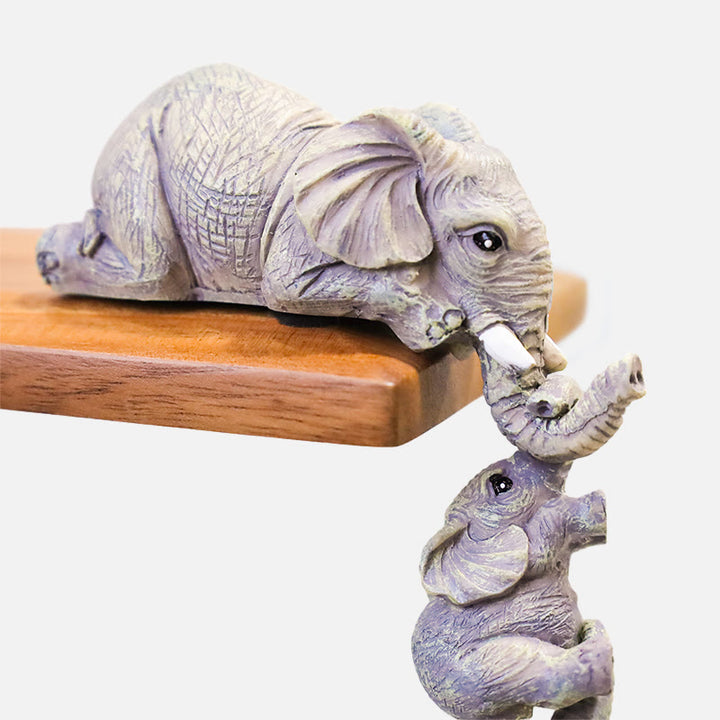 Buddha Stones 3 pezzi Feng Shui Elefante Sitter Figurine Ricchezza Figurina Decorazione della casa