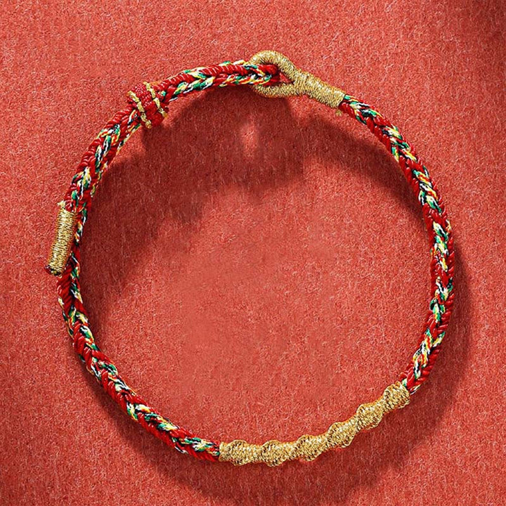 Braccialetto di corda intrecciata con protezione e forza del Buddha fatto a mano con Buddha Stones dello zodiaco cinese natale