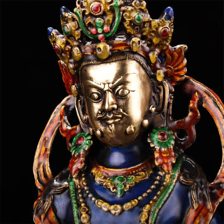 Statua in rame della serenità della statuetta del Bodhisattva Jambhala giallo, decorazione per la casa