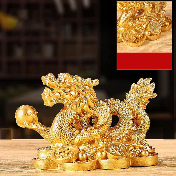 Buddha Stones Feng Shui Drago Moneta di rame Ricchezza Successo Fortuna Decorazione