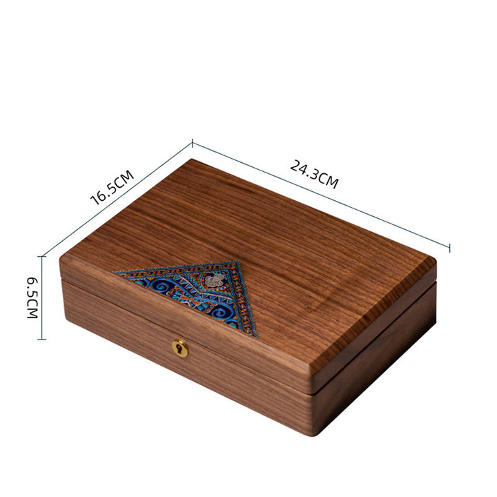 Scatola portagioie in legno di noce nero fatta a mano, vintage, scatola regalo in legno