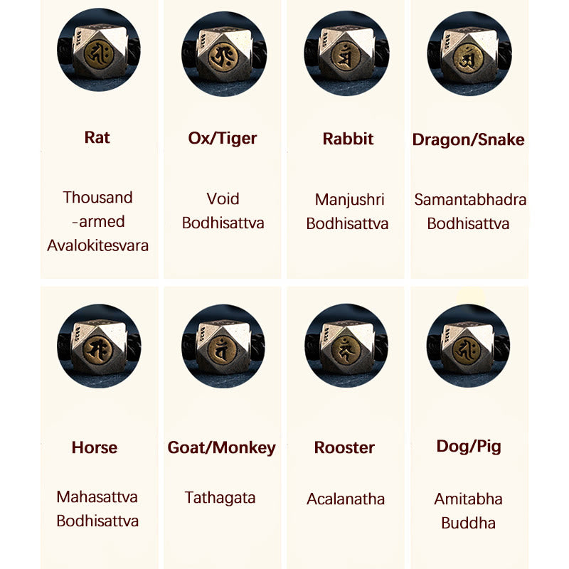 Braccialetto in corda intrecciata con protezione della fortuna del Buddha, fatto a mano in argento sterling 925 con zodiaco cinese, Buddha Stones natale - image 9