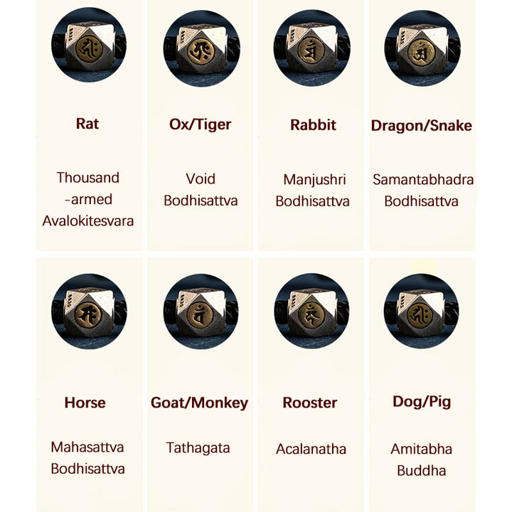 Braccialetto in corda intrecciata con protezione della fortuna del Buddha, fatto a mano in argento sterling 925 con zodiaco cinese, Buddha Stones natale - image 9