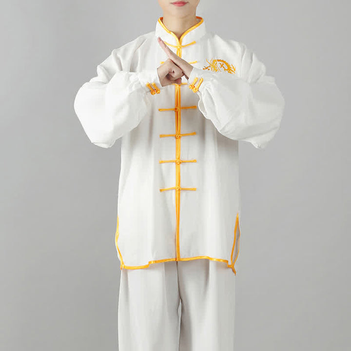 Buddha Stones Drago Ricamato Qi Gong Zen Pratica Spirituale Meditazione Preghiera Uniforme Unisex Abbigliamento Set - image 4