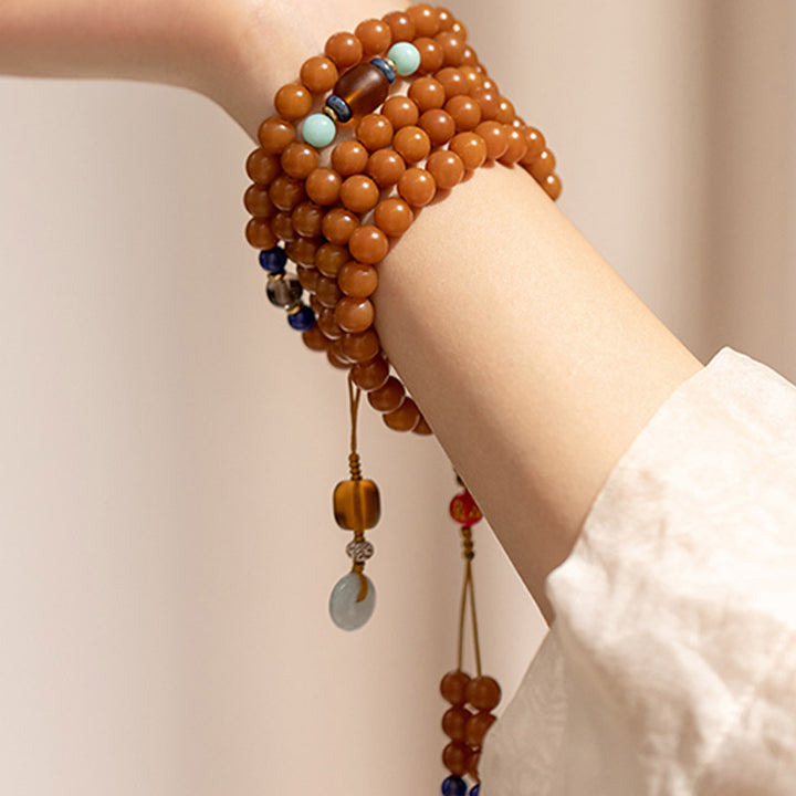 Buddha Stones 108 Perle Bodhi Seed Benedizione Meditazione Bracciale Mala