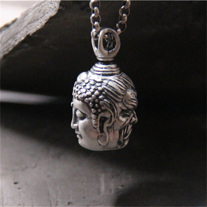 Collana con ciondolo Buddha Stones in argento sterling 999 Buddha Demon Serenity - image 5