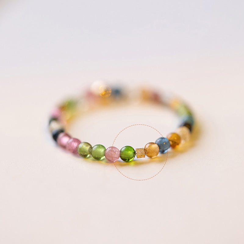 Anello Buddha Stones Natural Tormalina Positive Love