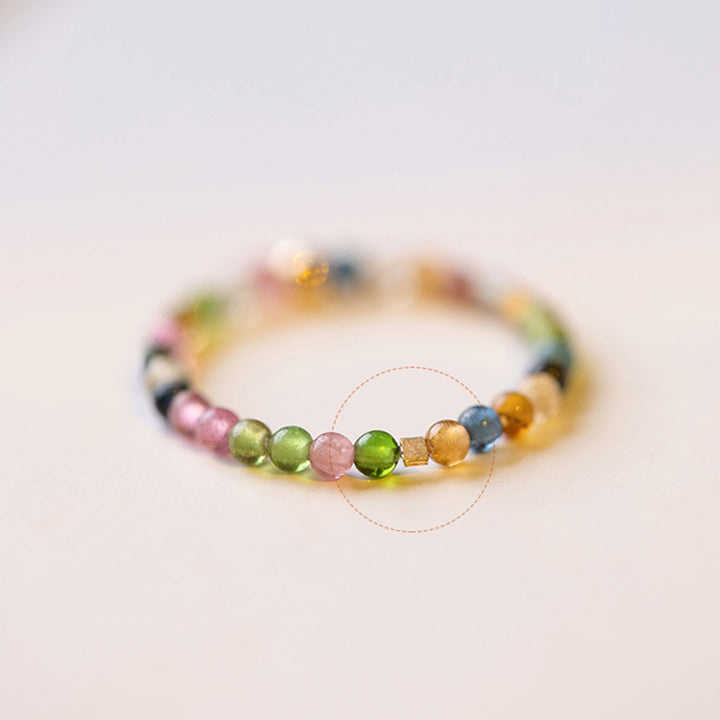Anello Buddha Stones Natural Tormalina Positive Love