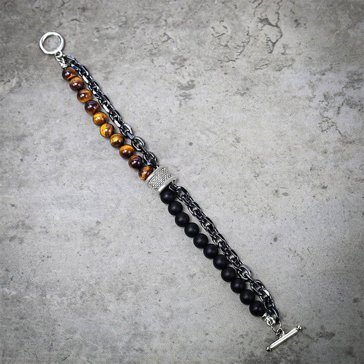 Bracciale protettivo in lapislazzuli occhio di tigre naturale con Buddha Stones . - image 2