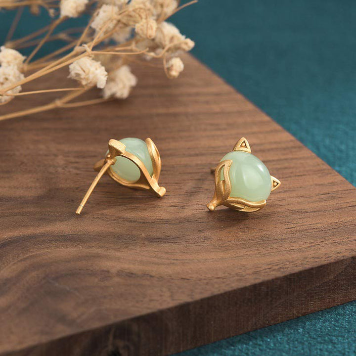 Orecchini di giada FengShui con Buddha Stones