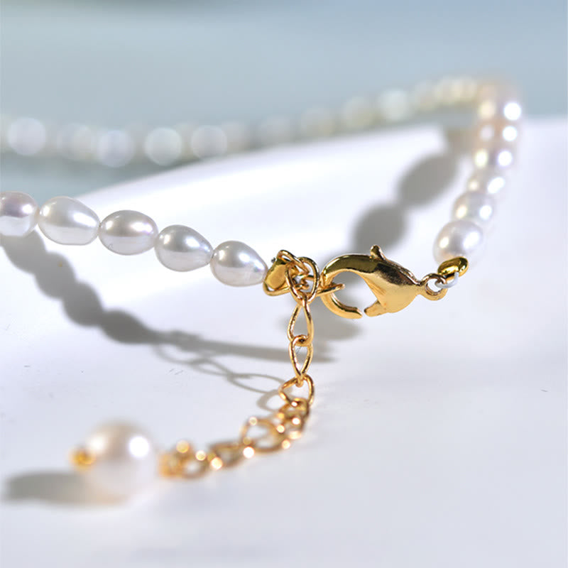 Collana con ciondolo in argento sterling 925 con perle naturali e larimar, motivo: Buddha Stones