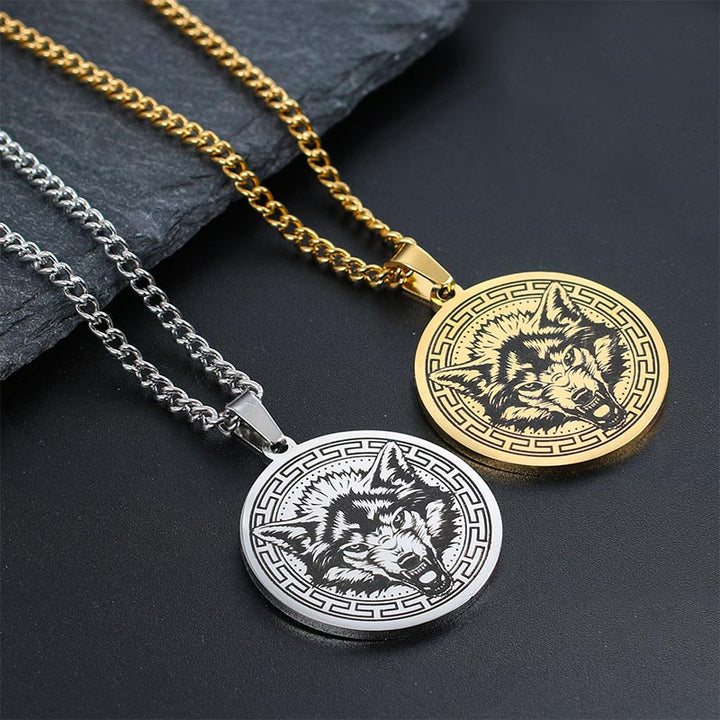 Collana con ciondolo di protezione in acciaio al titanio con Buddha Stones