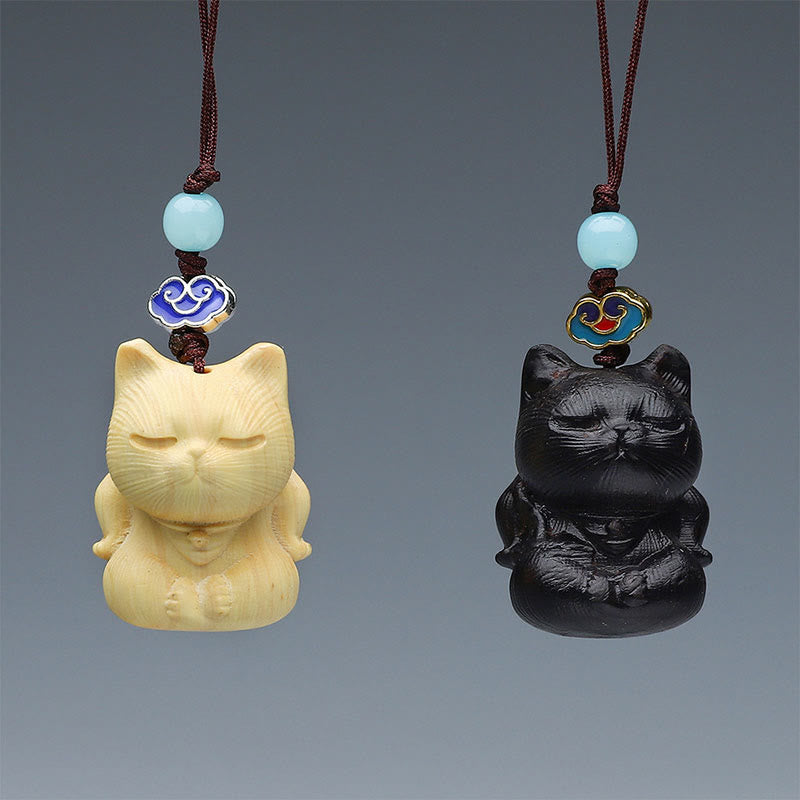 Buddha Stones Thuja Sutchuenensis Sandalo verde Bosso Mini animale carino Coniglio Gatto Cervo Balena Prosperità Telefono Decorazioni appese - image 14