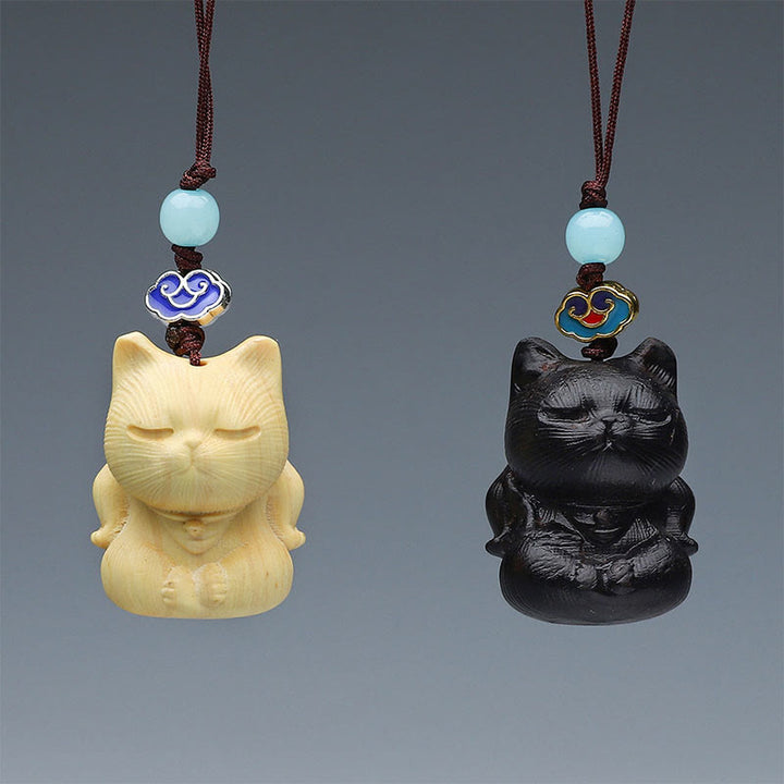 Buddha Stones Thuja Sutchuenensis Sandalo verde Bosso Mini animale carino Coniglio Gatto Cervo Balena Prosperità Telefono Decorazioni appese - image 14