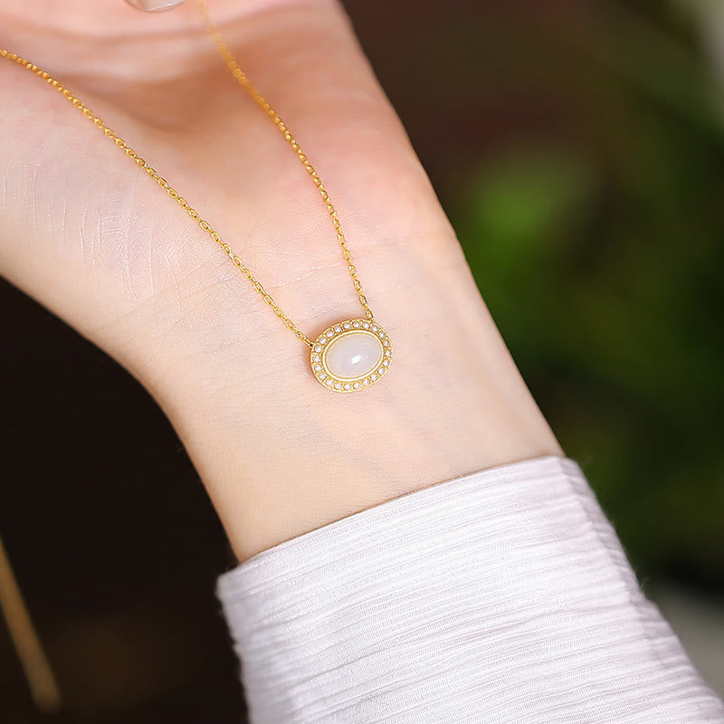 Collana con ciondolo a forma di farfalla Buddha che ride in giada ciano naturale Hetian Jade in argento sterling 925 - Giada bianca rotonda - image 31