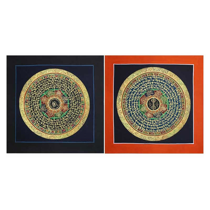 Dipinto Thangka tibetano fatto a mano, benedizione spirituale, scatola cieca, motivo a colori casuali