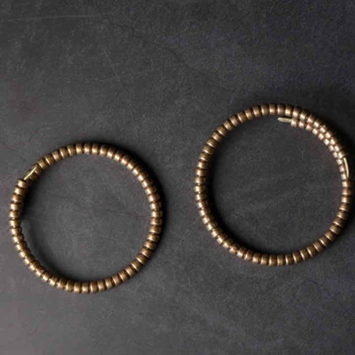 Bracciale regolabile con polsino in rame con design vintage Buddha Stones