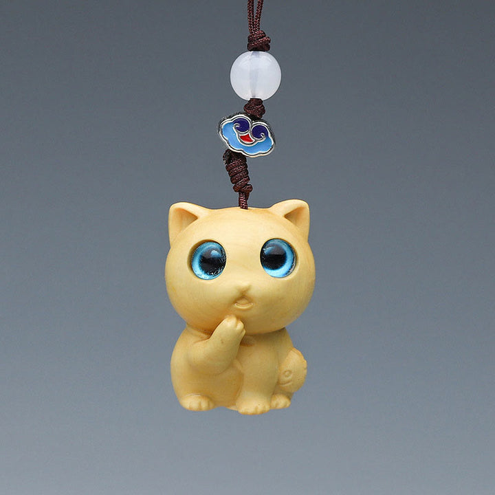 Buddha Stones Thuja Sutchuenensis Sandalo verde Bosso Mini animale carino Coniglio Gatto Cervo Balena Prosperità Telefono Decorazioni appese