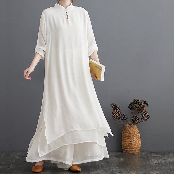 Buddha Stones Modello semplice Meditazione Preghiera Spirituale Zen Pratica Yoga Abbigliamento Donna Set