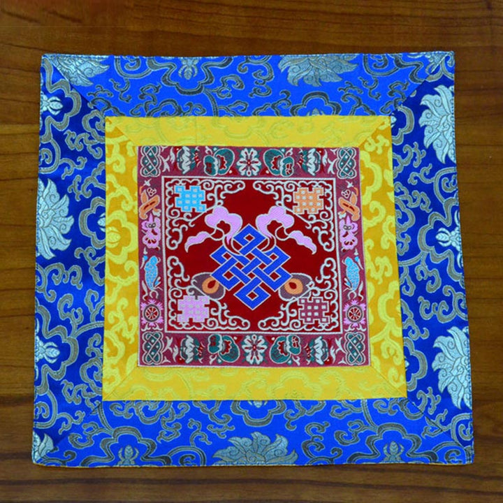 Tappetino per preghiera, meditazione, forza, nodo infinito, Vajra Man-Bcu, Kalachakra, simboli di buon auspicio
