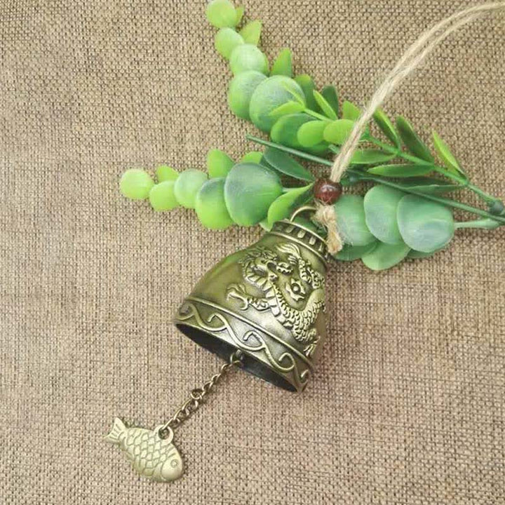 Buddha Stones Feng Shui Buddha Koi Pesce Drago Elefante Campanello a vento Campana Fortuna Decorazione da appendere alla parete