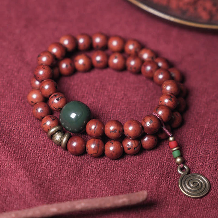 Braccialetto Bodhi Seed Cyan Jade Copper Peace Luck