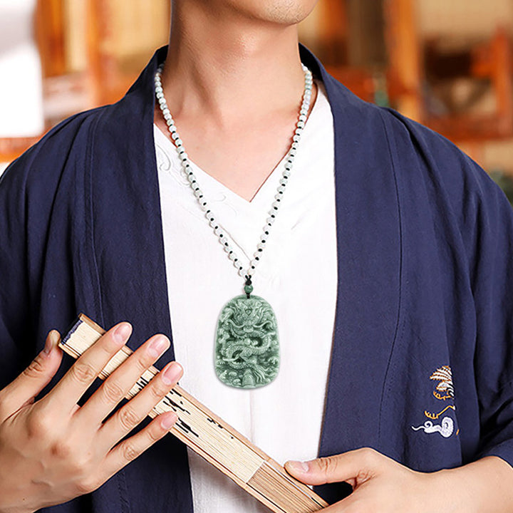 Collana con ciondolo a forma di corda con perline in Buddha Stones , drago, zodiaco cinese, prosperità - image 9
