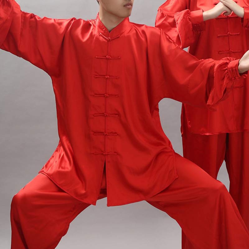 Buddha Stones Modello semplice Meditazione Preghiera Spirituale Zen Tai Chi Qigong Pratica Set di abbigliamento unisex - Rosso - 2XL- ADATTO PER USA/UK/AU/UE - XL - image 22