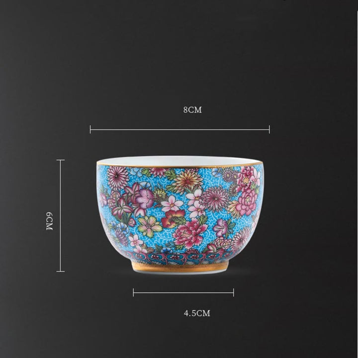 Buddha Stones Jingdezhen Porcellana Smaltata Decorazione Fiori Colorati Tazza da Tè in Ceramica Tazze da Tè Kung Fu