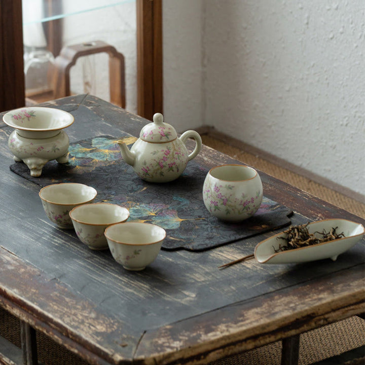 Buddha Stones Fiore di pesco Margherita Fiore Tazza da tè in ceramica Tazze da tè Kung Fu