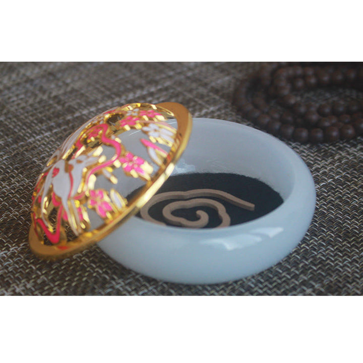 Buddha Stones Volpe a nove code Liuli Cristallo curativo Meditazione Bruciatore di incenso