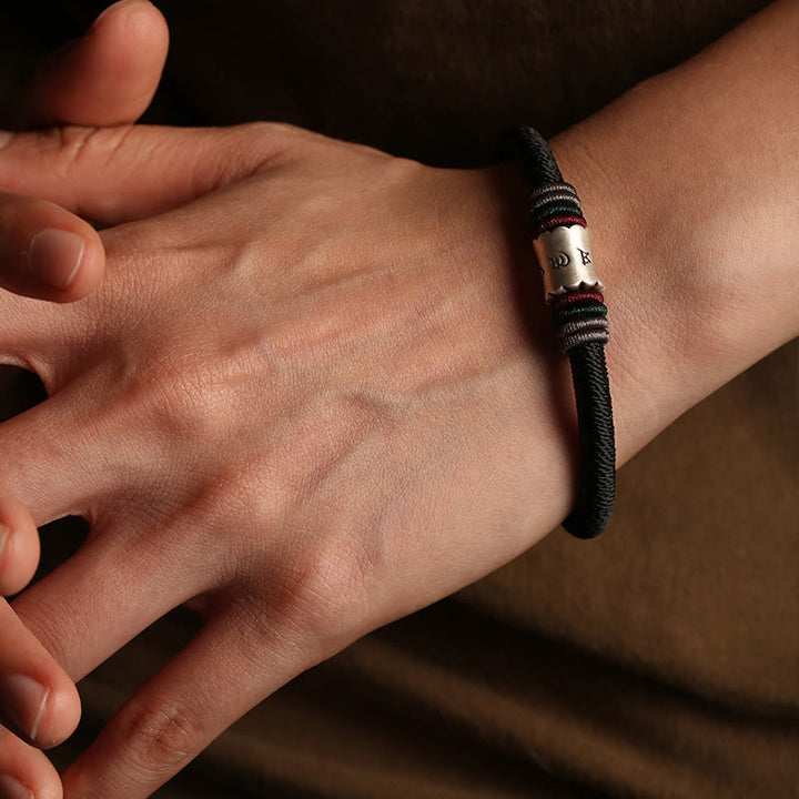 Bracciale con fibbia magnetica in argento sterling 999 Buddha Stones Om Mani Padme Hum Peace - image 7