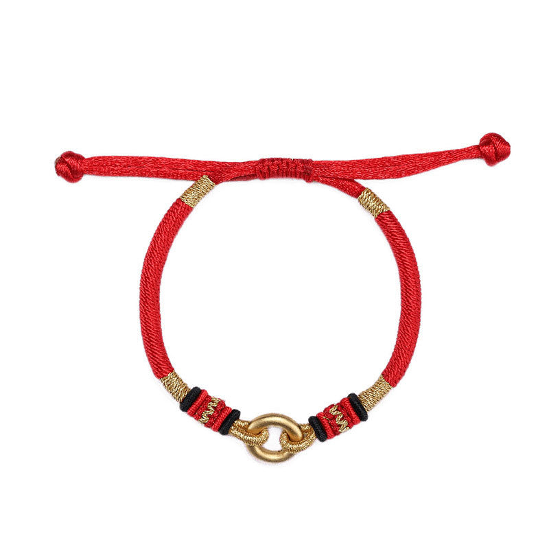Braccialetto di coppia con corda rossa portafortuna FengShui Buddha Stones