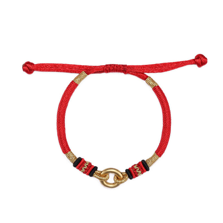 Braccialetto di coppia con corda rossa portafortuna FengShui Buddha Stones