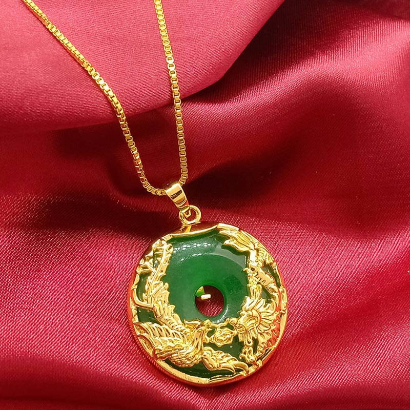 Collana di prosperità in giada naturale Buddha Stones