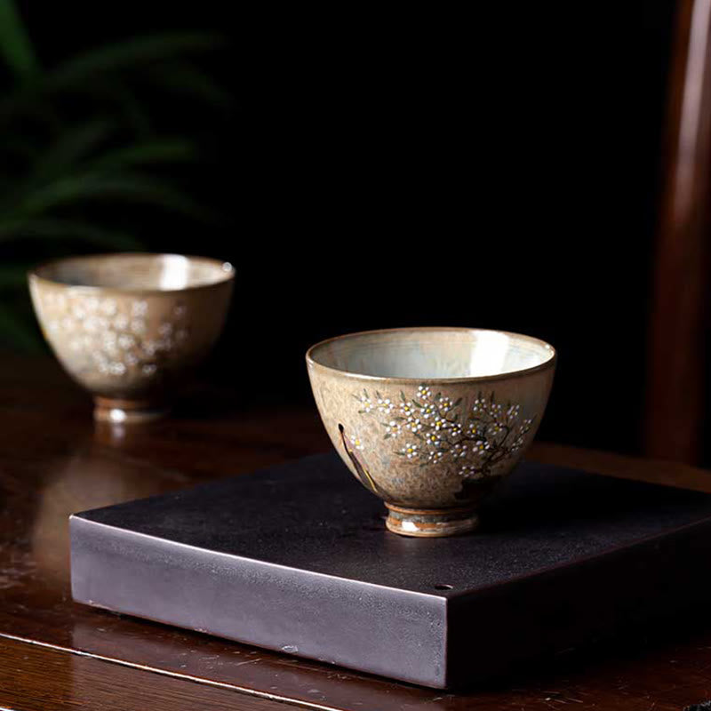 Buddha Stones Jingdezhen dipinte a mano Ru Kiln porcellana Hanfu ragazza fiore tazza da tè in ceramica Kung Fu tazze da tè