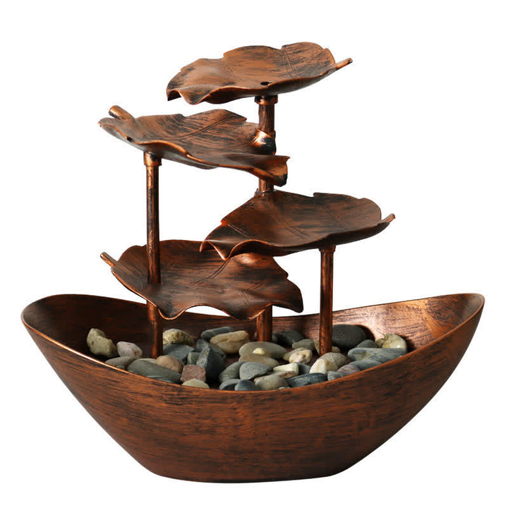 Ornamenti da tavolo per fontana a cascata a forma di foglia di loto con Buddha Stones e luce LED, decorazione per ufficio e scrivania - image 13