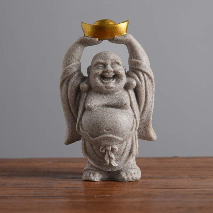 Buddha Stones Statua in resina del Buddha che ride Benedizione Decorazione per la casa
