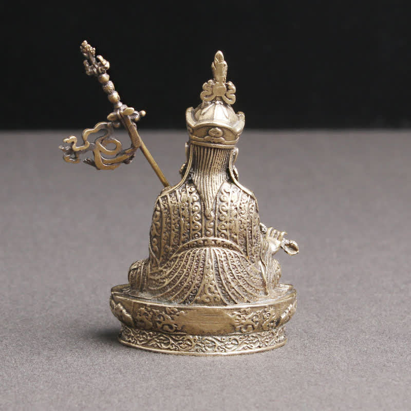Statua del Buddha Padmasambhava, decorazione del tempio, ornamento della serenità in rame