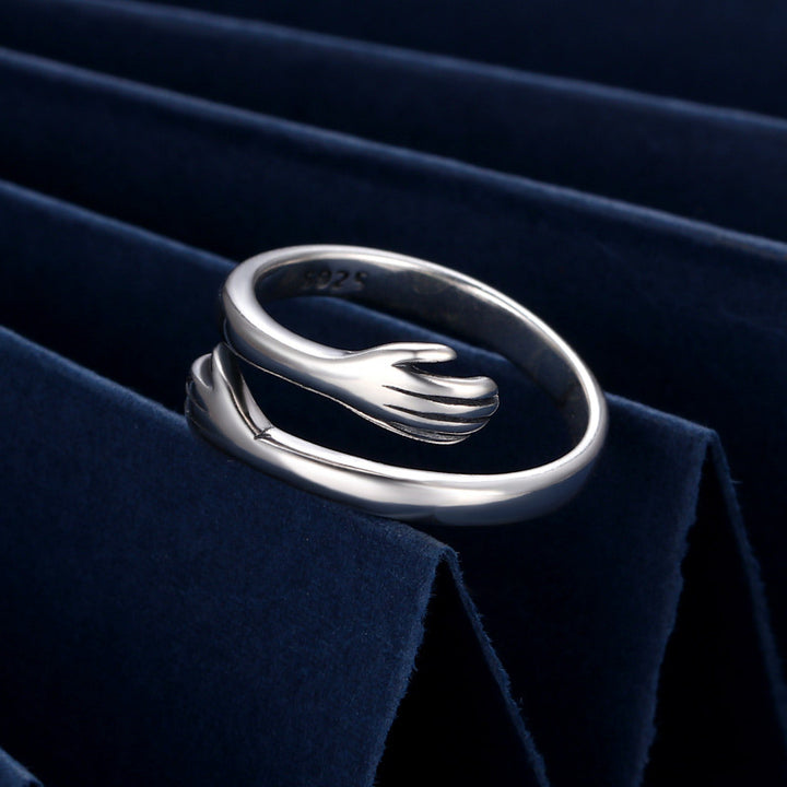 Anello per il pollice con abbraccio d'amore in argento sterling 925 Buddha Stones - image 4