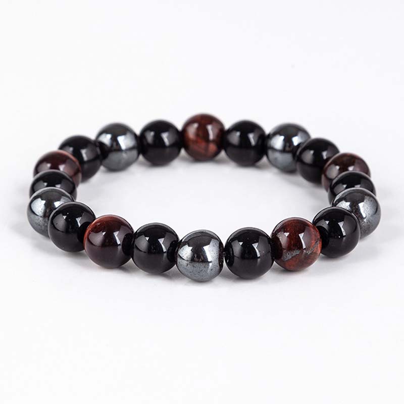 Set di bracciali e collane con occhio di tigre tibetano Buddha Stones