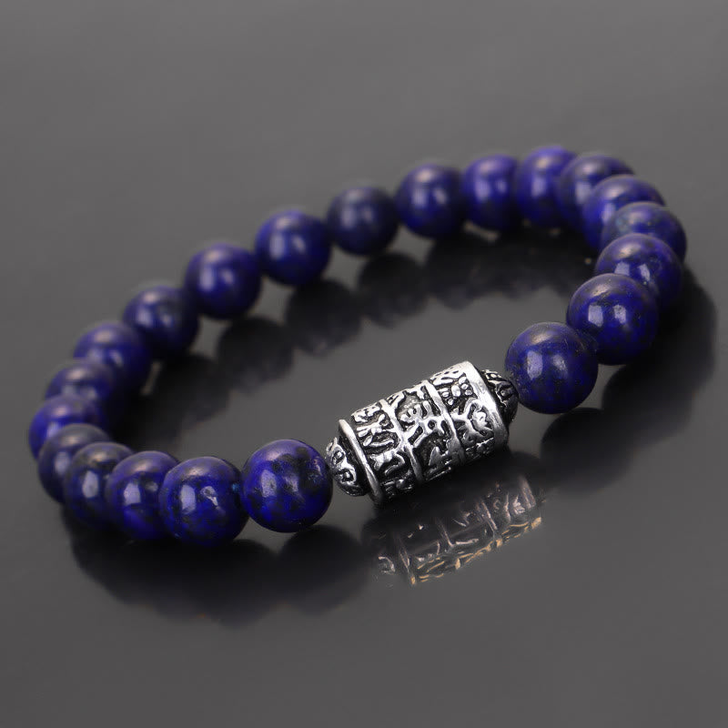 Buddha Stones Lazurite naturale Pietersite Unakite Om Mani Padme Hum Bead Braccialetto positivo