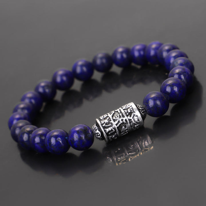 Buddha Stones Lazurite naturale Pietersite Unakite Om Mani Padme Hum Bead Braccialetto positivo